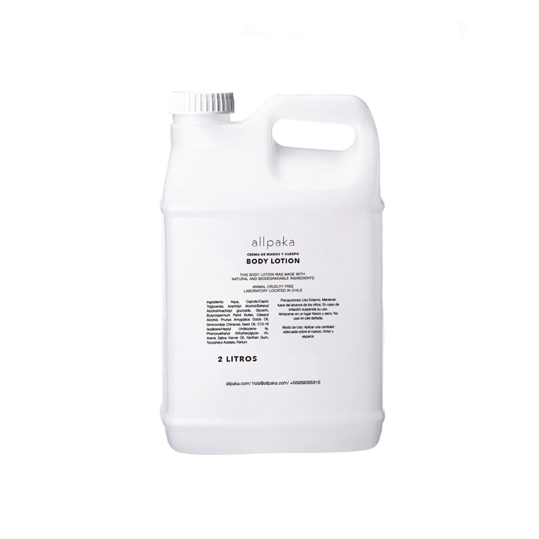 Crema Corporal natural allpaka hecho en chile Bidon 2 Litros