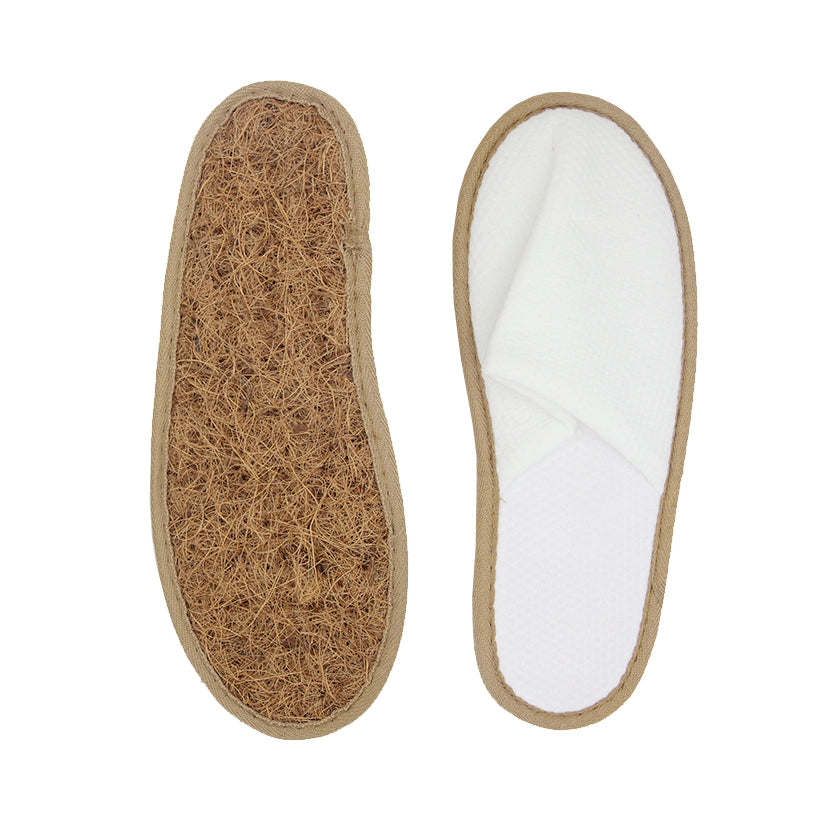 Pantufla Fibra de coco para hotel allpaka a pedido.