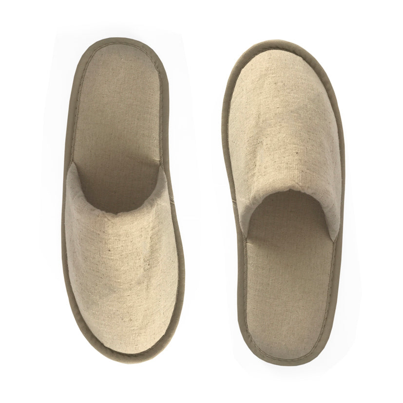 Pantufla de Lino para hotel allpaka a pedido.