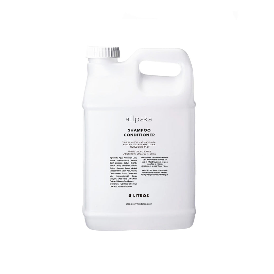 Shampoo con Acondicionador  natural allpaka hecho en chile Bidon 5 Litros