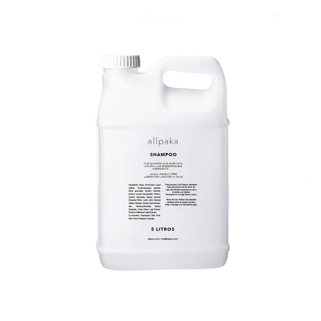 Shampoo  natural allpaka hecho en chile Bidon 5 Litros