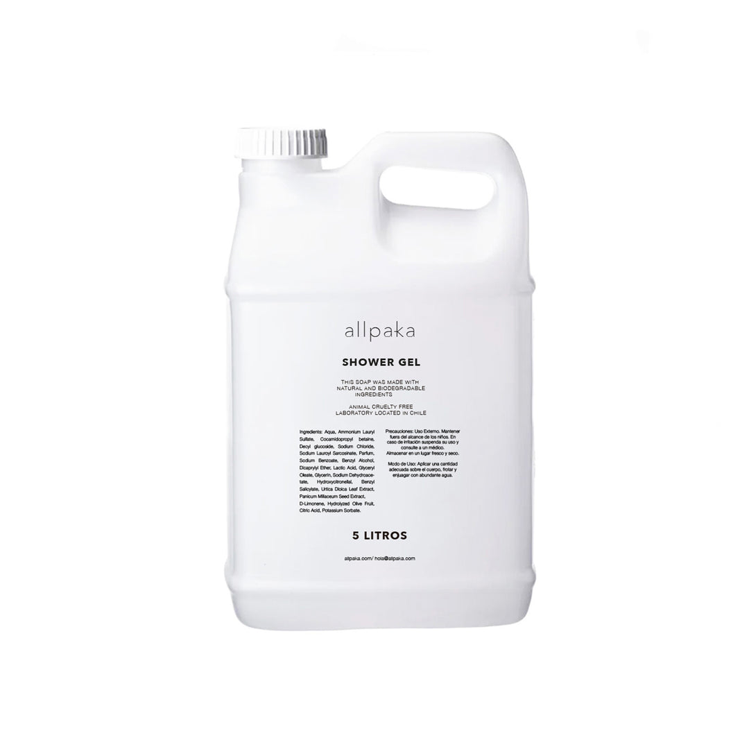 Gel de Ducha natural allpaka hecho en chile Bidon 5 Litros