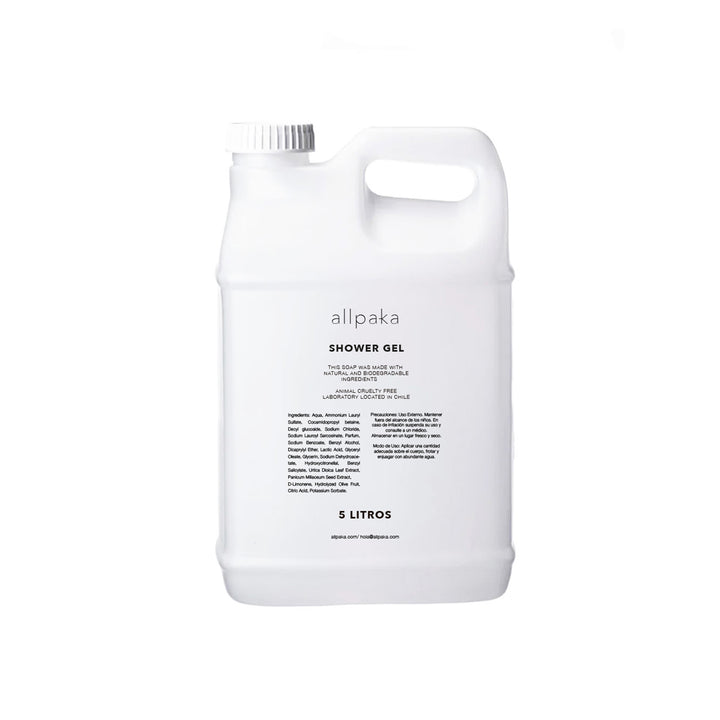 Gel de Ducha natural allpaka hecho en chile Bidon 5 Litros